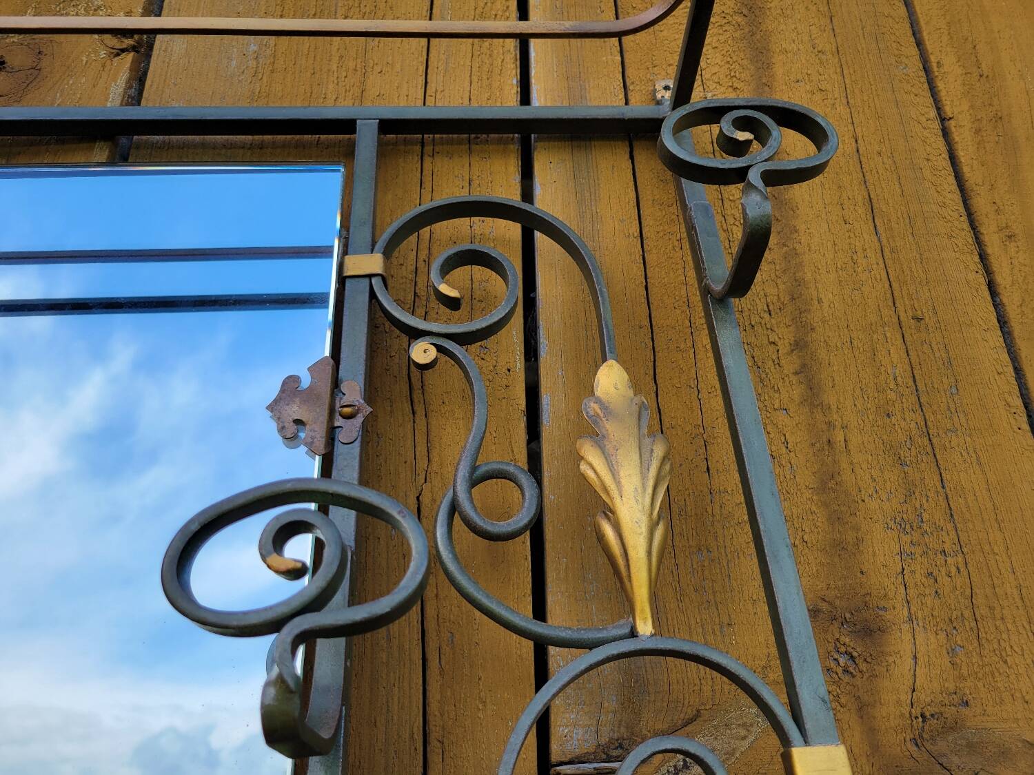 Art Deco 1930s wrought iron coat rack and hat stand