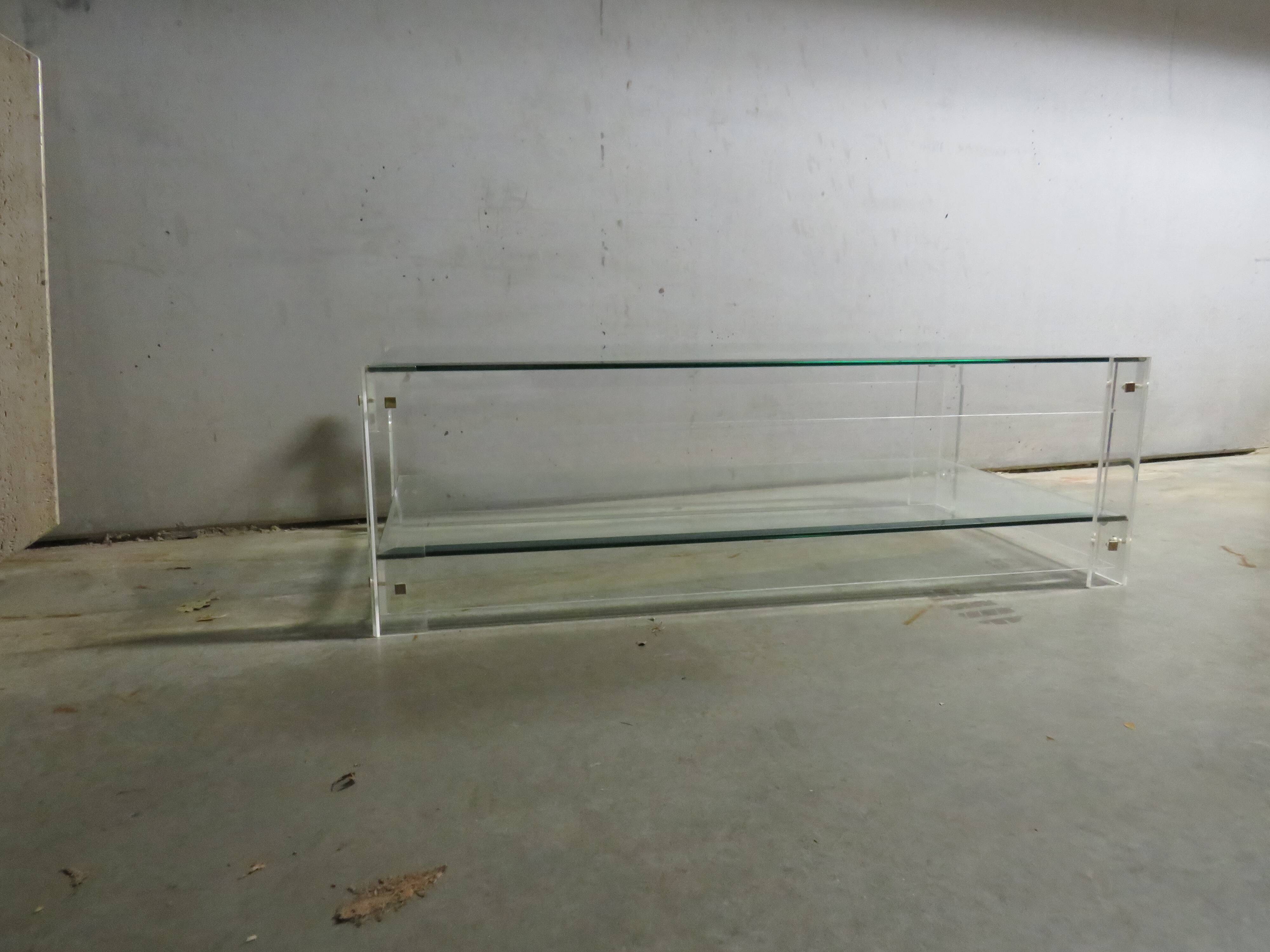 Acrylic and glass coffee table