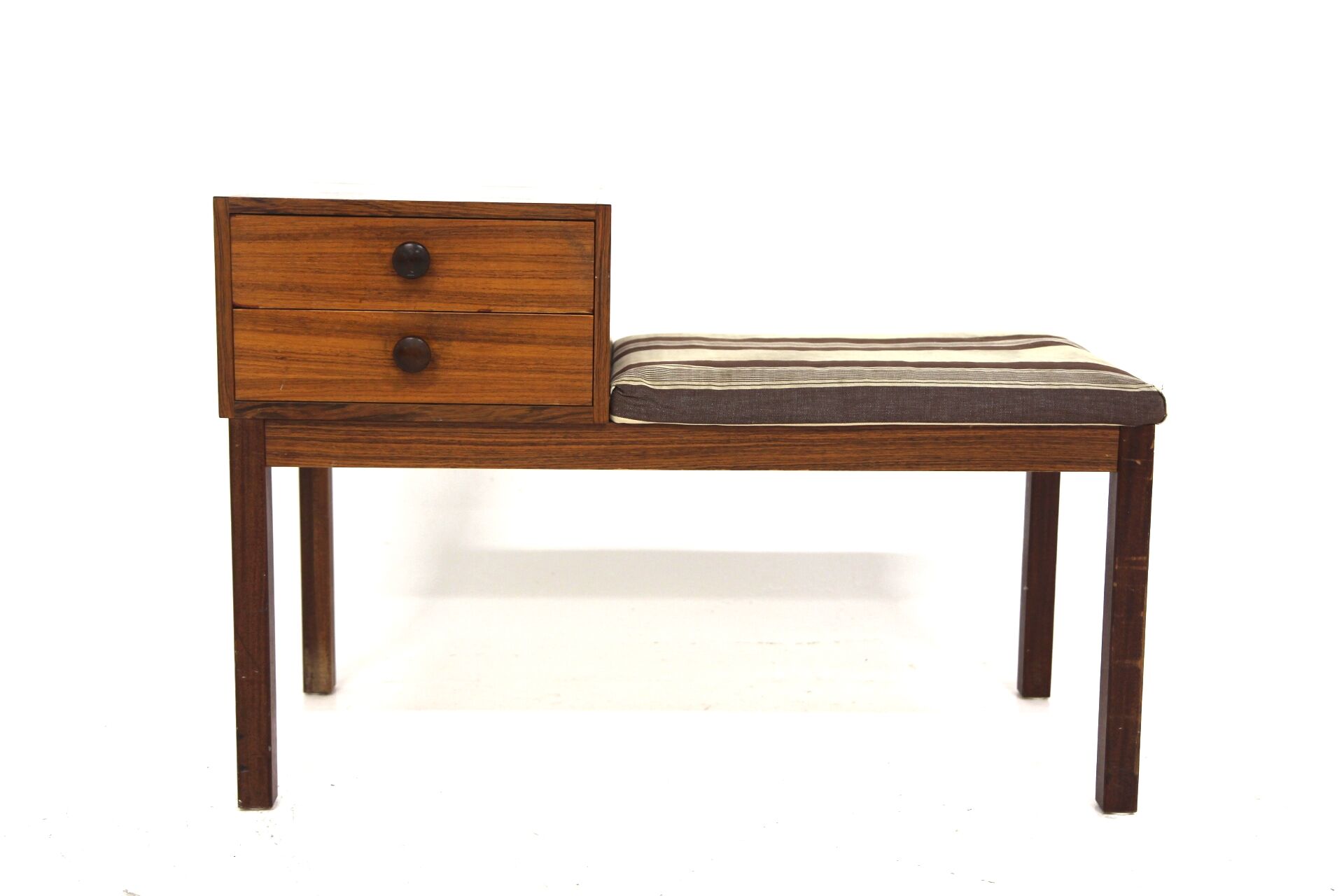 Banc-téléphone scandinave en palissandre, Suède, 1960