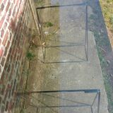Steel wire desk and smoked glass tray