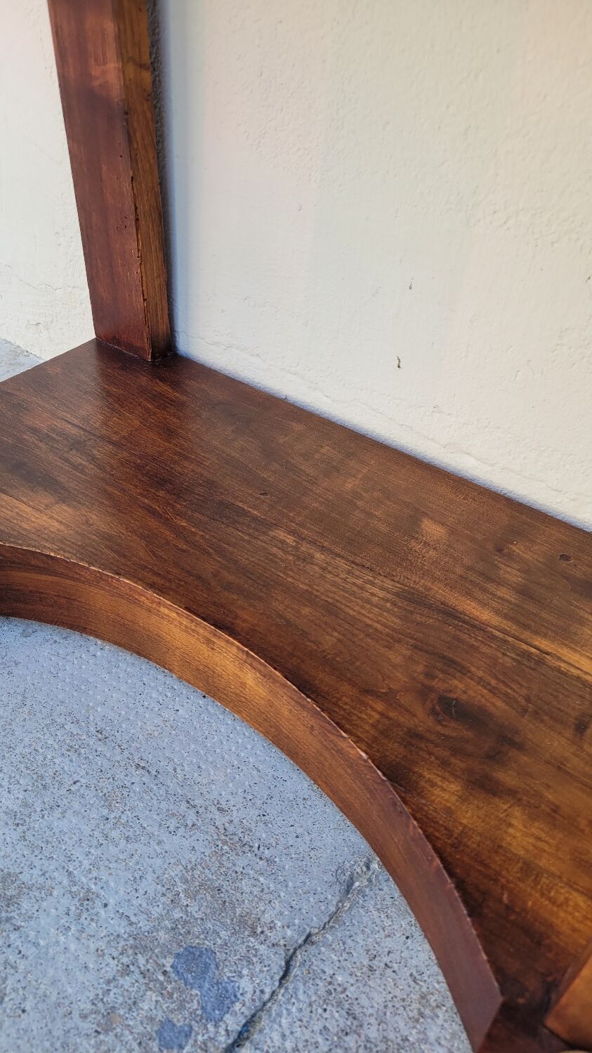 Pair of empire consoles in mahogany and 19th century marble