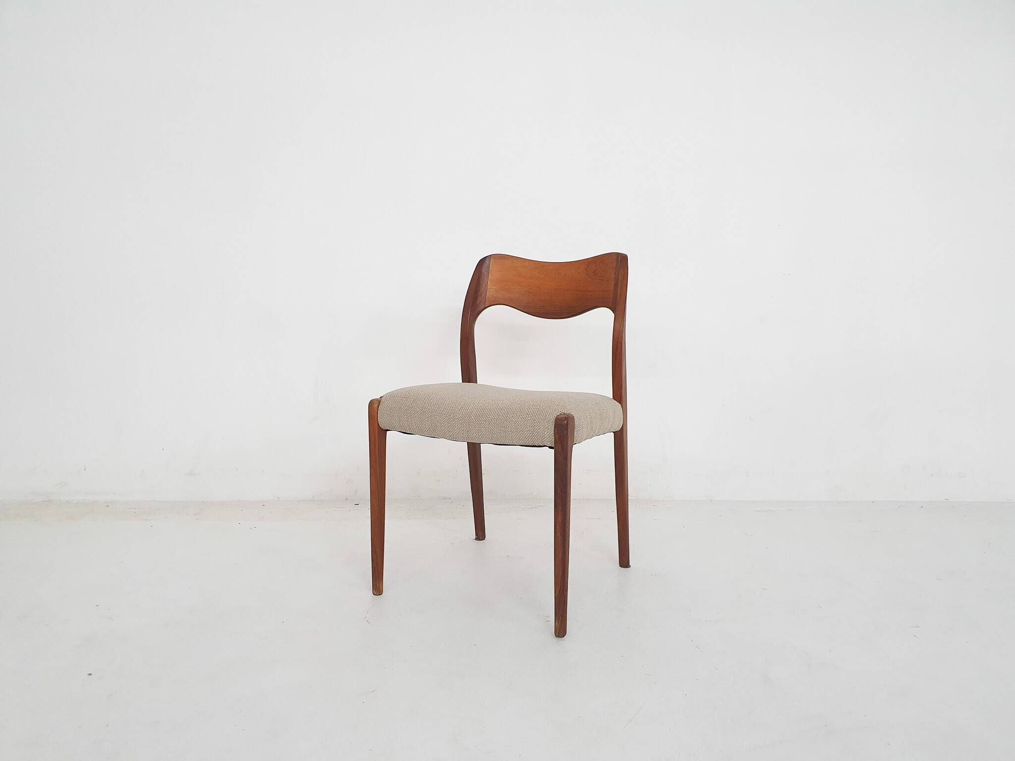 Teak dining chair model 71 by Niels Otto Moller for J.L. Moller Mobelfabrik, Denmark 1960's