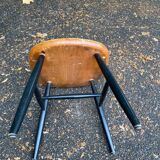 Vintage Scandinavian stool for Asko in solid wood