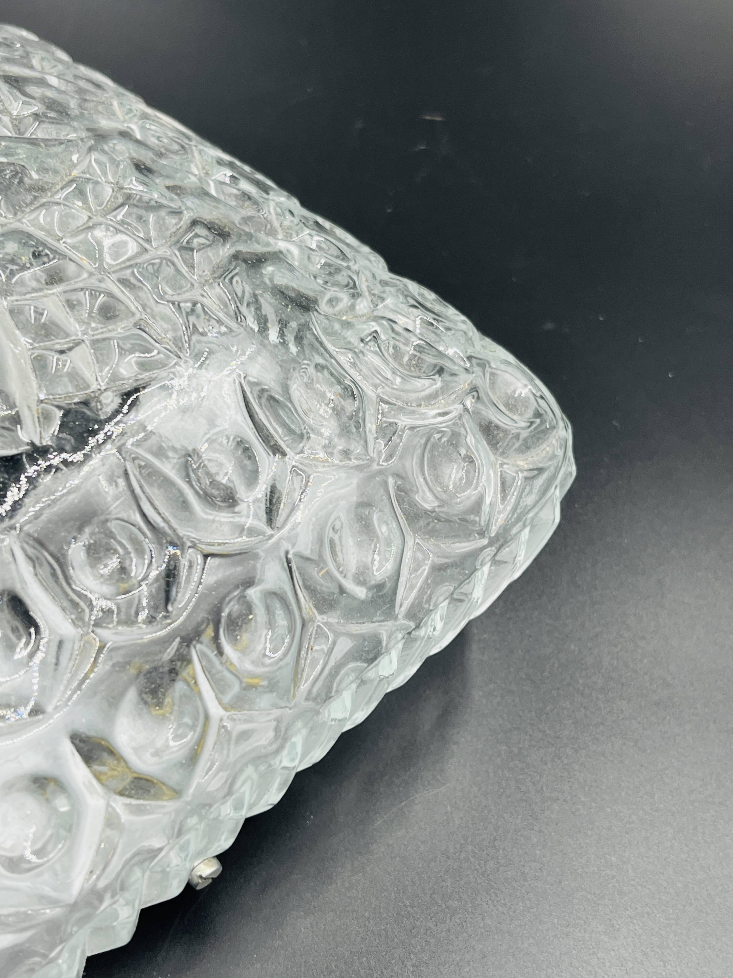 Square textured glass ceiling light Staff Leuchten vintage