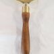 Old brass grocery grain shovel wooden handle