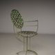 Chaises de jardin modernistes en acier. Années 1960. Lot de 2.