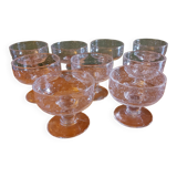 9 coupes en verre soufflé