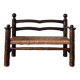 Banc en bois et paille ancien