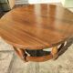 Round coffee table in solid walnut; diameter 80 cm