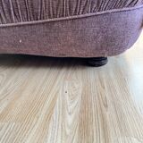 Canapé chauffeuse velours vintage