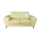 Mid Century Retro Italian Cream Leather 2 Seat Sofa Settee Couch by Moroso 1980s