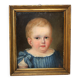 Portrait à l'huile d'un enfant, datant du XIXe siècle