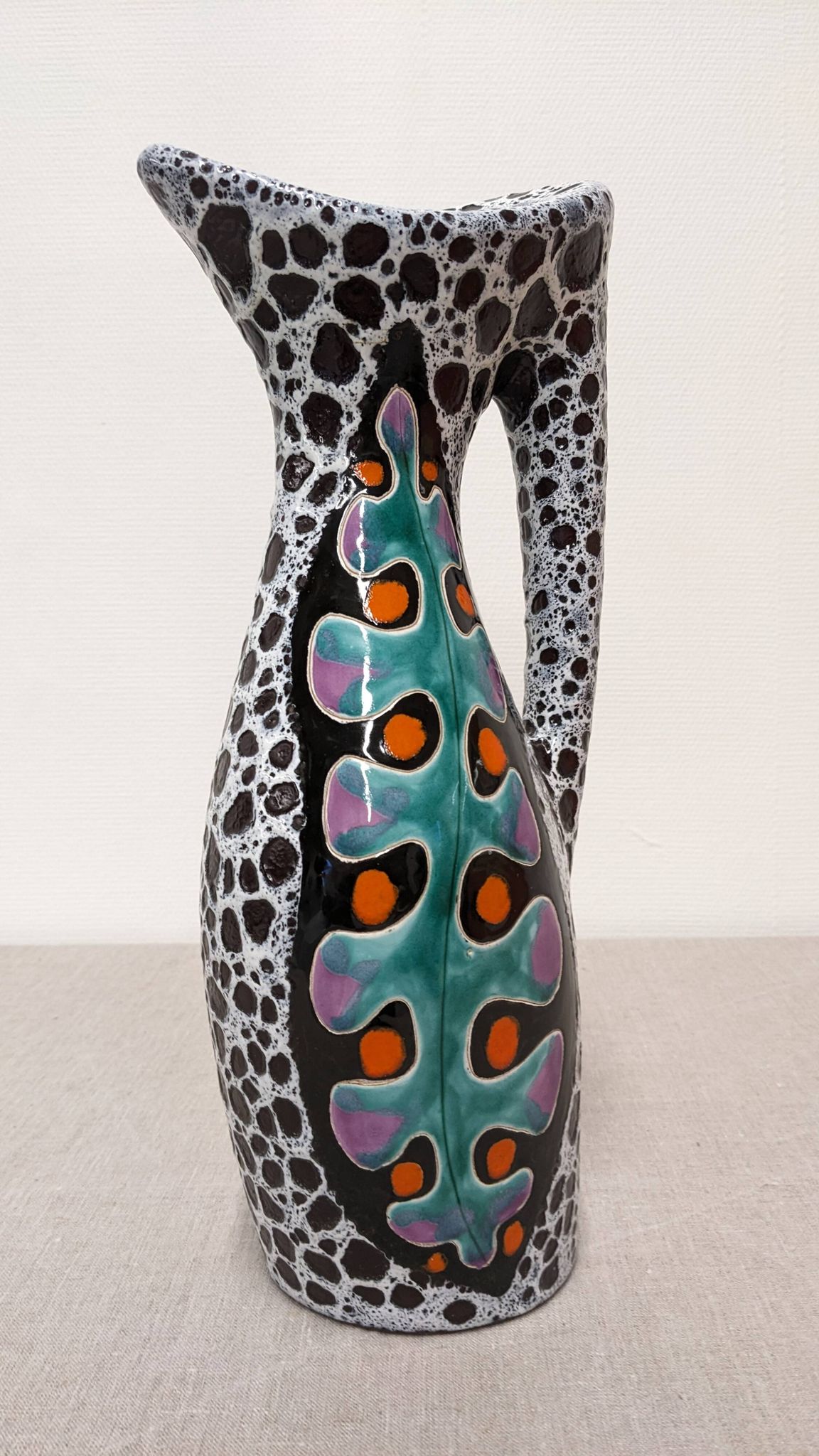 Ceramic vase by Marino Le Vaucour in Vallauris, France, circa 1960.