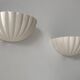 Pair of vintage shell wall lights, cream white, France 1970.