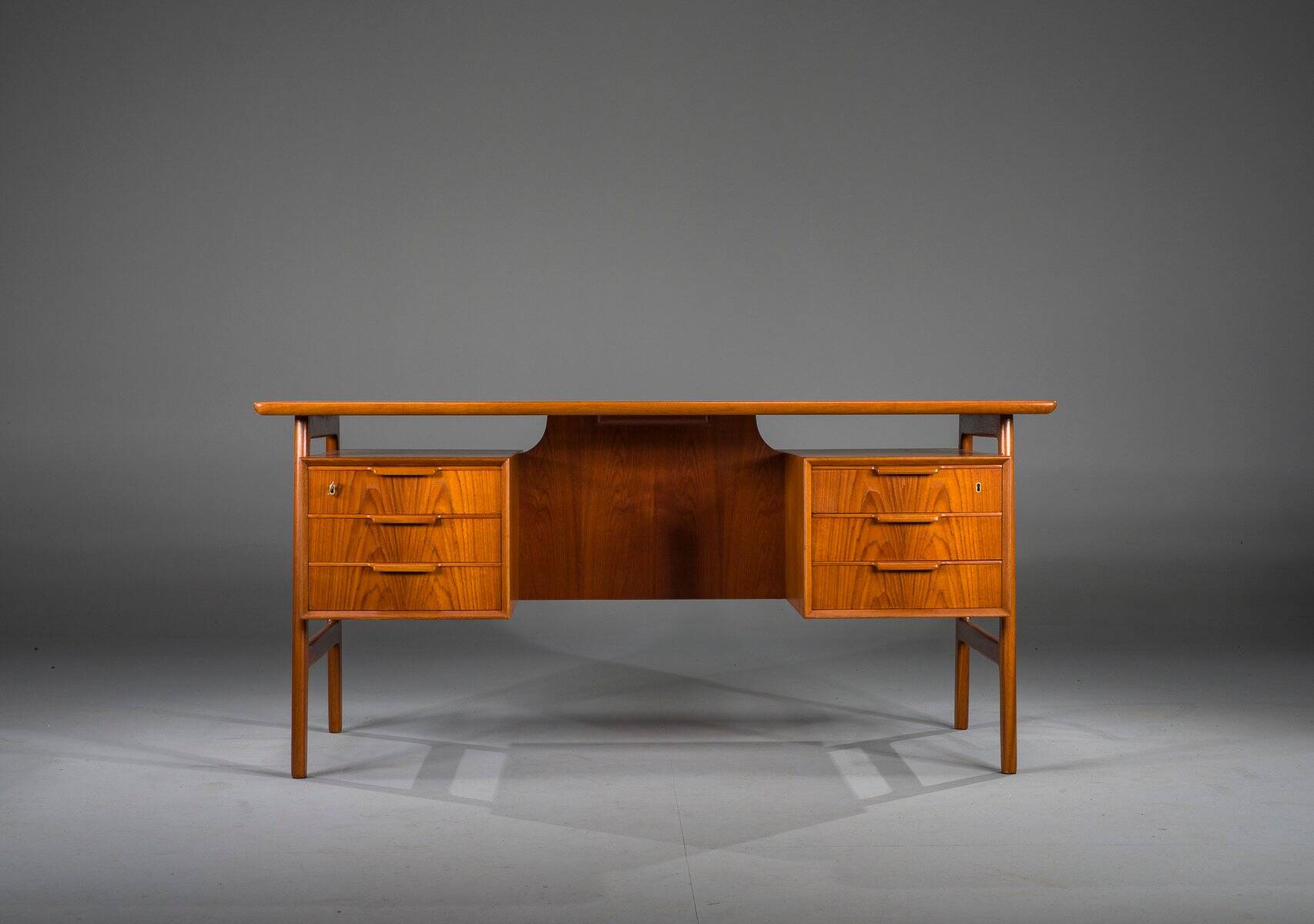 Model 75 Teak Desk from Omann Jun Møbelfabrik, 1960s