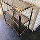 Vintage Italian design console in brass and smoked glass