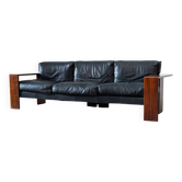 Rare rosewood 3-seater sofa by Afra e Tobia Scarpa for Maxalto