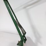 Lampe de bureau à bras oscillant vert réglable d’architecte, années 1970