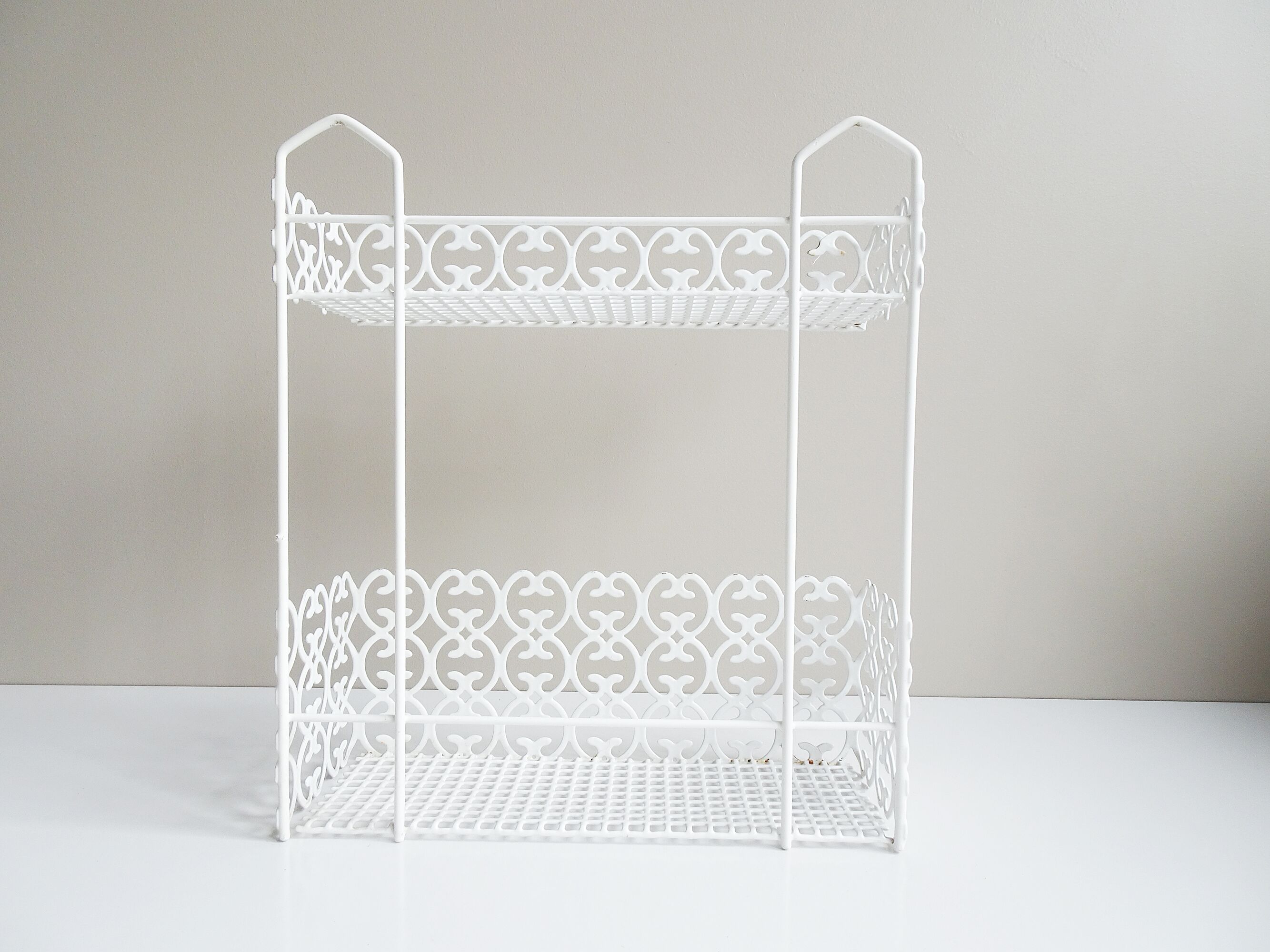 White metal shelf