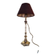Pied de lampe en laiton bronze doré, ancien flambeau bougeoir électrifié