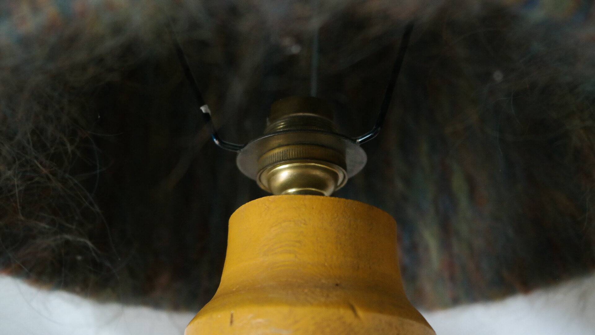 Vintage handmade wool hat lamp