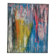 Multicoloured abstract table blue yellow pink 46x38 cm painting signed
