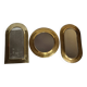 Set of three antique Moroccan brass mirrors, 32 cm