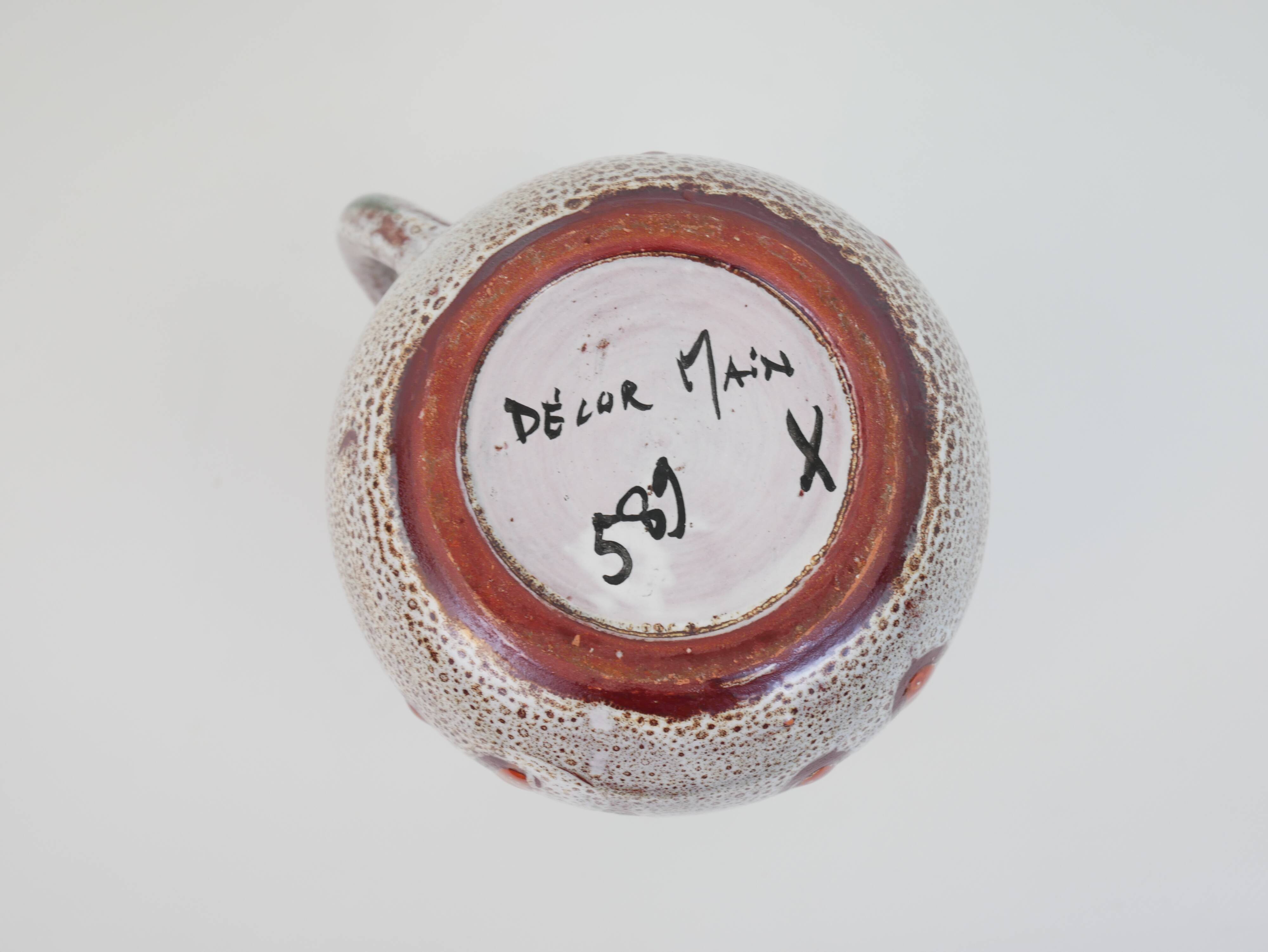 Vallauris ceramic pitcher by Daniel Etienne