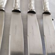 Set of 12 vintage knives, stainless steel blade and silver handle + box