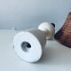 Large turned white wooden lamp
