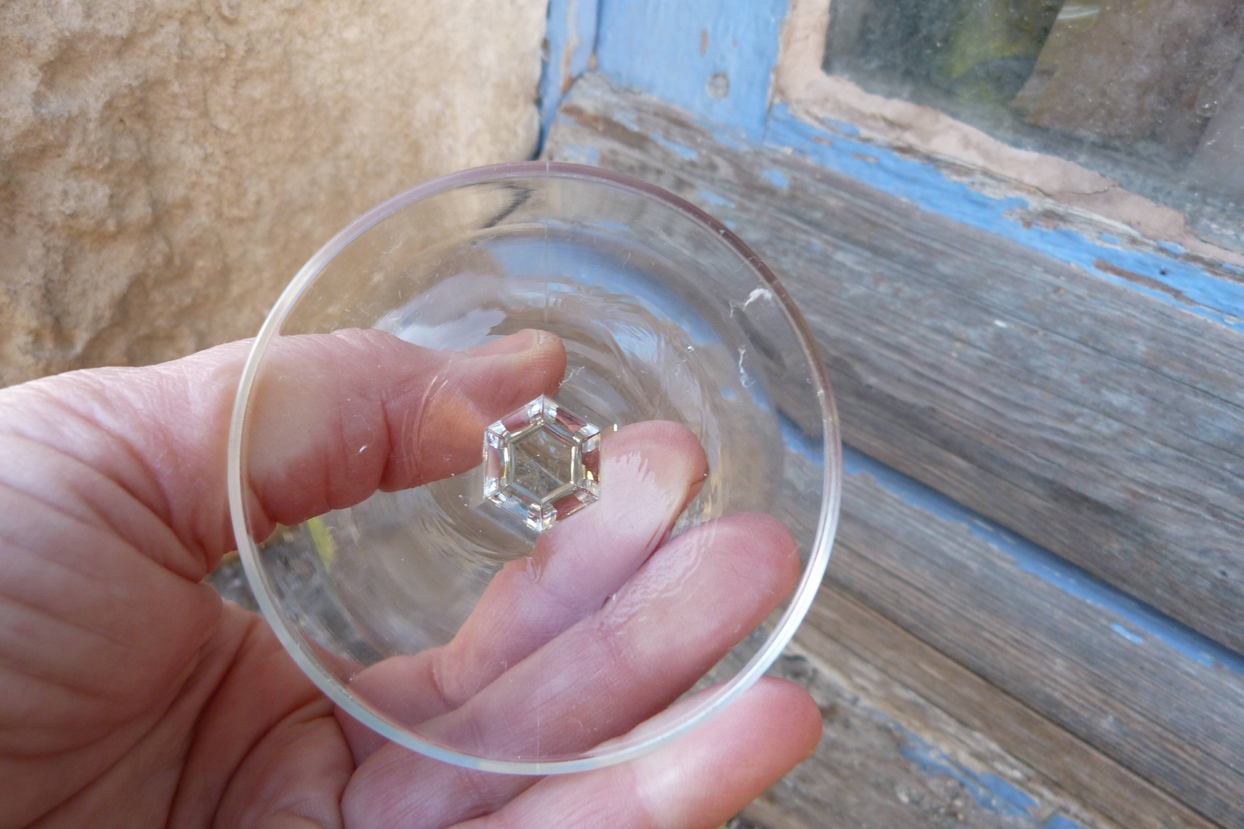 Ancient crystal cognac glass