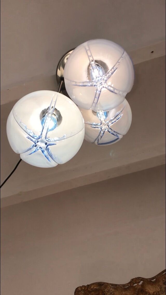 Suspension Mazzega pendant verre Murano space âge