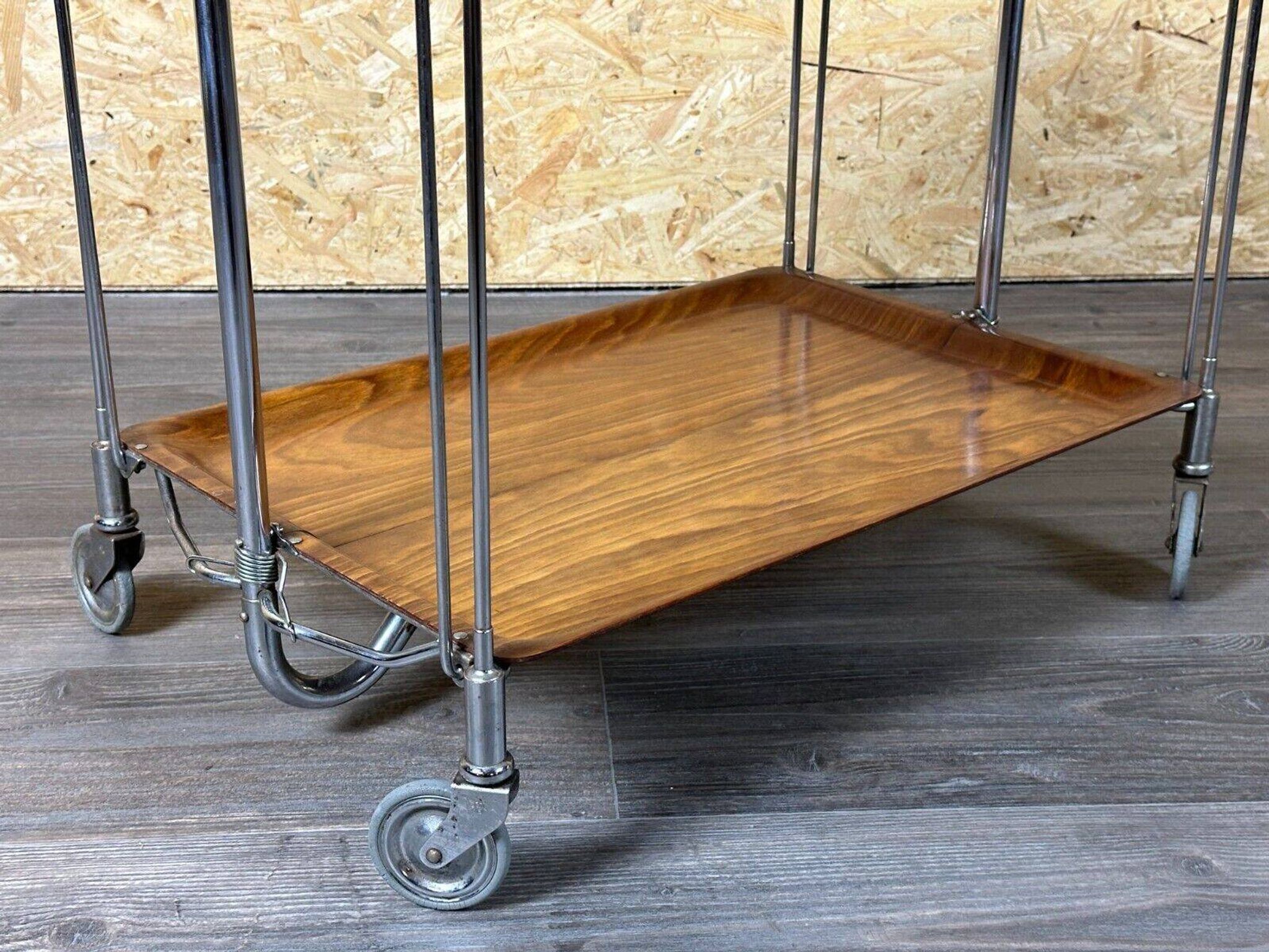 Chariot de service table d'appoint dinette space age brown design 60s 70s