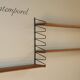 Vintage modular wall shelf in wood and metal, 1950s