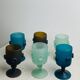 Iranian stemmed glasses in blown glass 1960