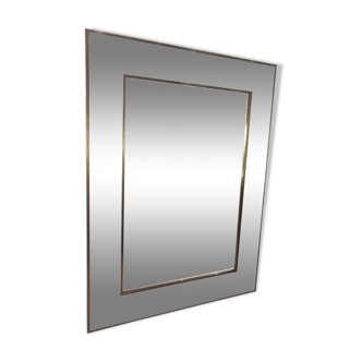 White rectangular mirror and brass by Alain Delon for Maison Jansen, 1985