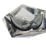 Murano - Flavio Poli - Seguso - Sommerso - Ashtray - clear glass - grey