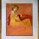 Tableau Pastel Claude Blanc-Brude (né en 1932) "Maternité"