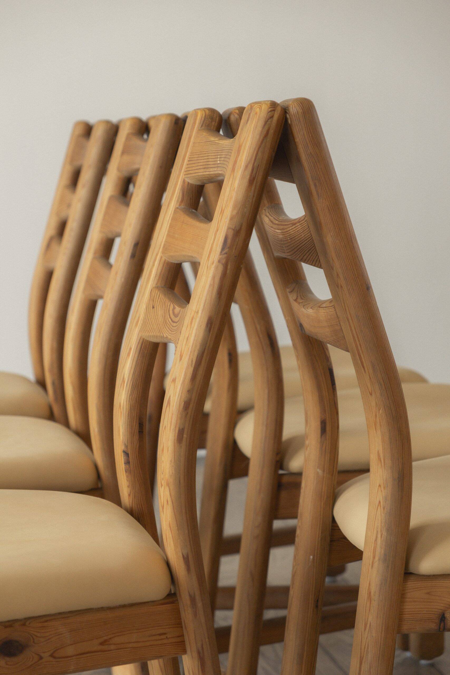 Chaises de salle à manger en pin Findahls Møbelfabrik (ensemble de six)