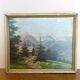 Oil on panel painting, signed K. Vukovic mountain landscape and chalet
