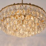 Bakalowits Chandelier, Brass and Crystal Glass, Austria, 1960s