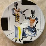 Large Vallauris ceramic dish by Roger Capron