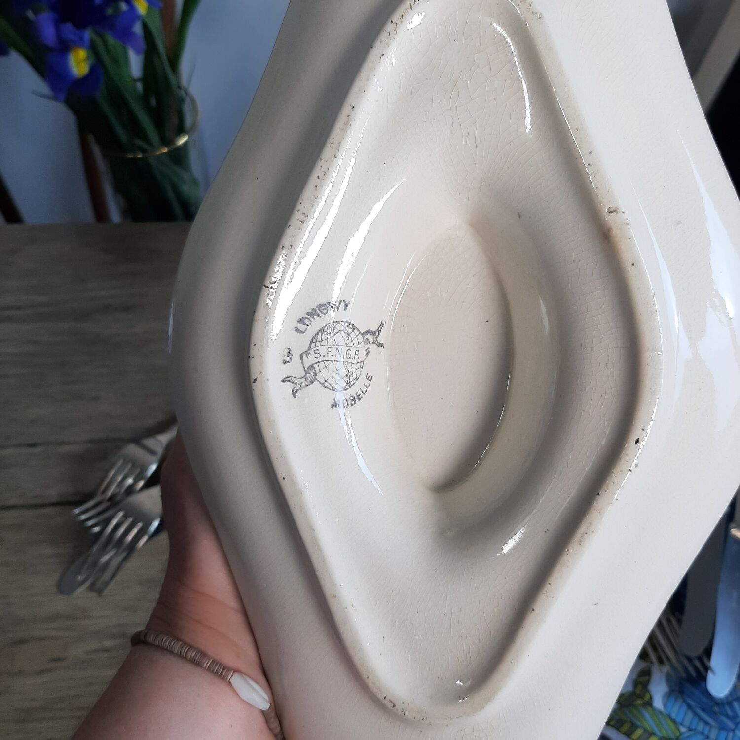 Old gravy boat Longwy Moselle