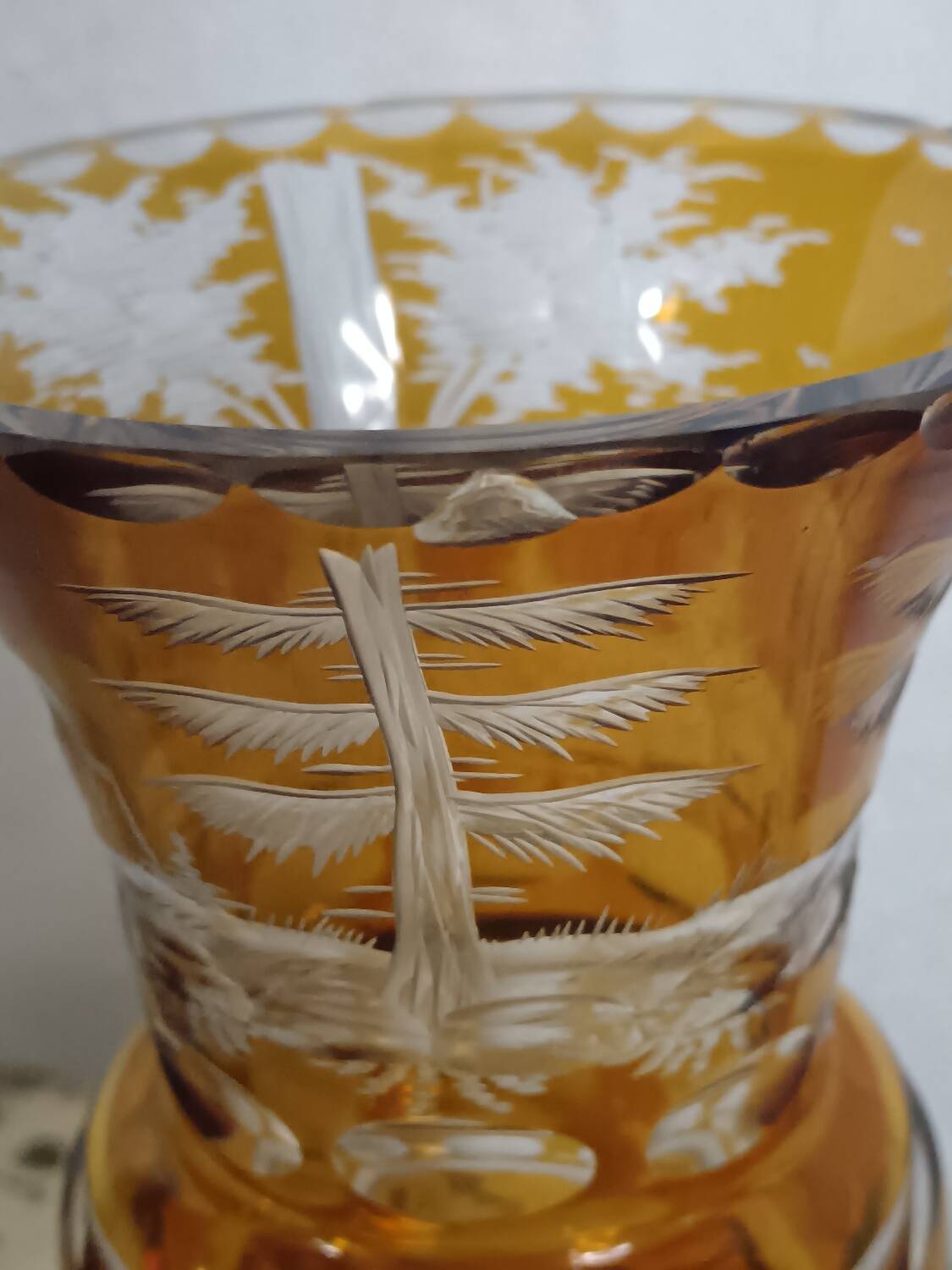 Amber crystal vase