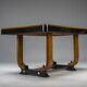 Art Deco French Walnut & Burl Dining Set, 1930s, Set of 7
