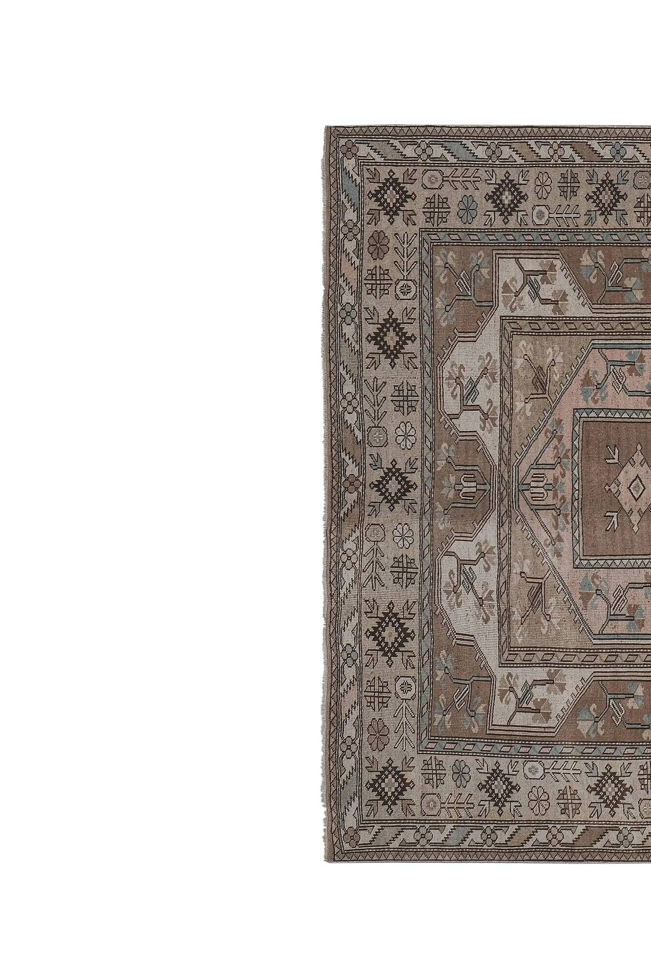 Vintage Turkish Oushak rug 217x272 cm