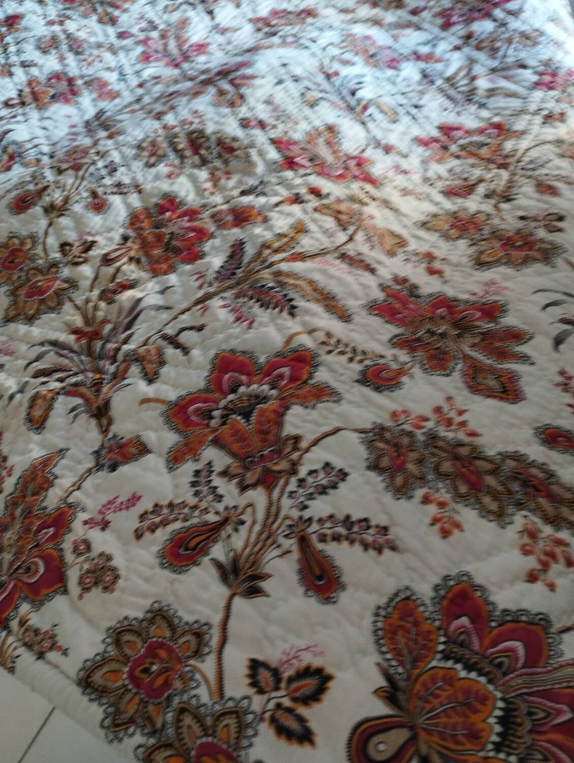 Old 2-sided Provençal pique cotton boutis