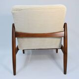 Fully restored vintage armchair by E.Homa, 1960s, beige cord