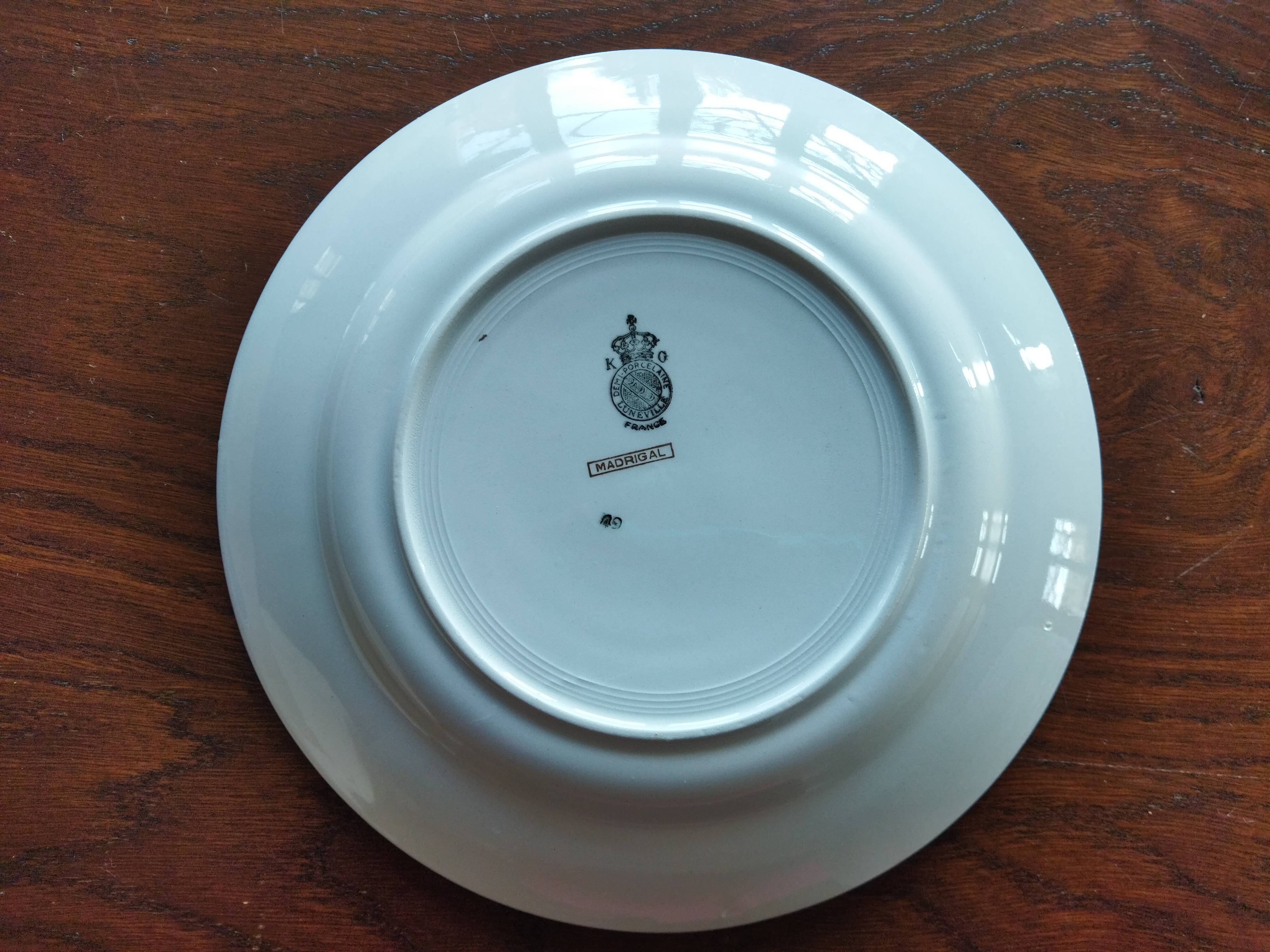 12 flat plates K&G Lunéville, Madrigal model