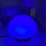 Vintage mushroom lamp globe blue glass 70s style